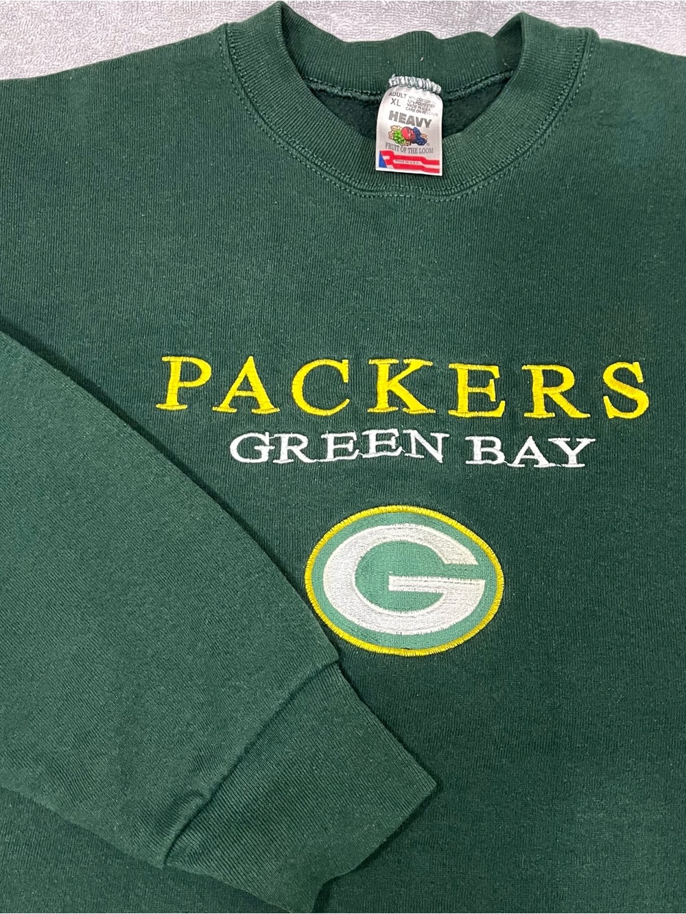 Vintage Green Bay Packers NFL Crewneck Mens Large Heavy FOTL Hang Tag